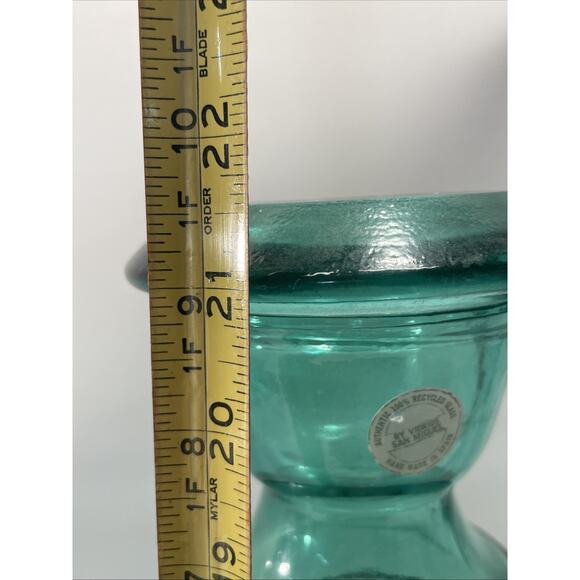 Rare Green Vidrios San Miguel Recycled Glass Decorative Vase Spain 21.5" Tall - Picture 5 of 9